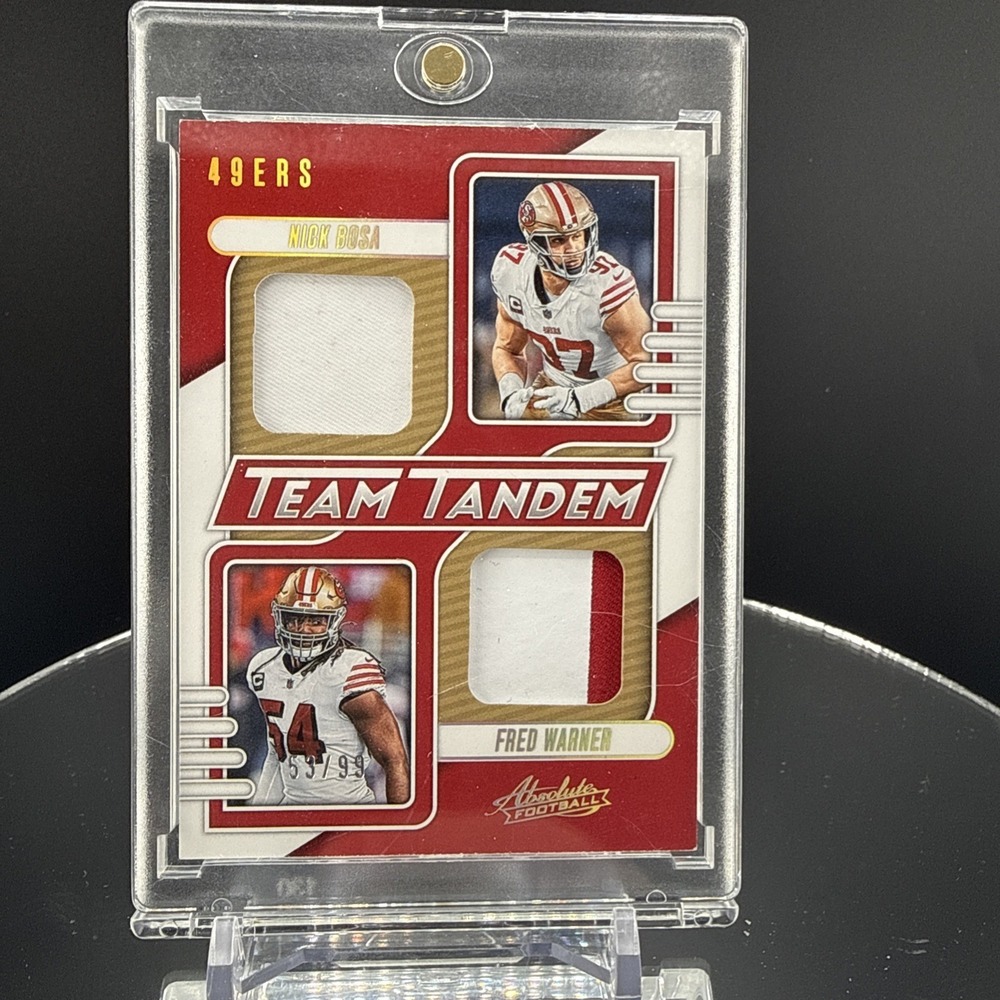 Nick Bosa / Fred Warner 2023 Panini Absolute Team Tandem Materials /99 #TT-S